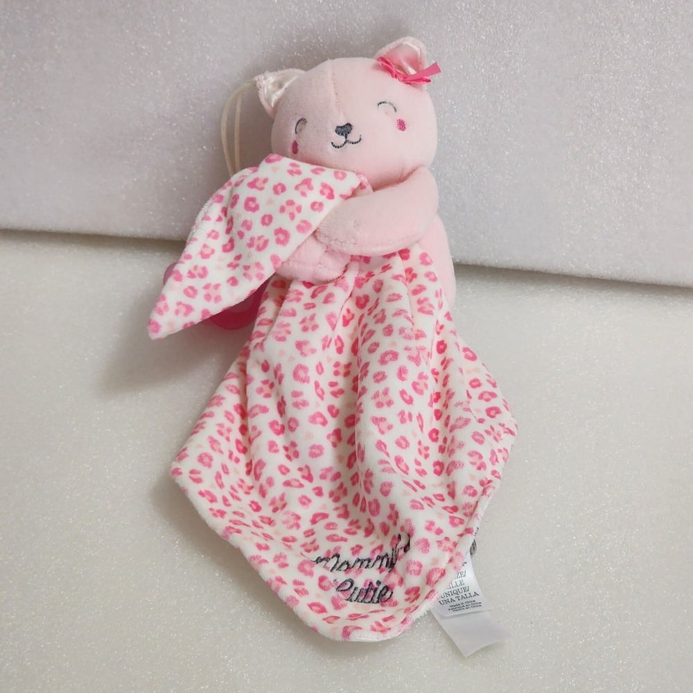 Child of Mine Carter's Pink Leopard Kitty Cat Plush Rattle Mommy's Cutie 12"